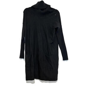 Fleur de Lis sz S cashmere blend cowl neck sweater black dress #1716